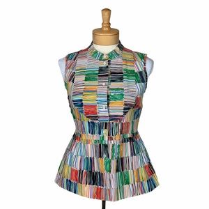 Piazza Sempione Sleeveless Cotton Top Multi Size 6